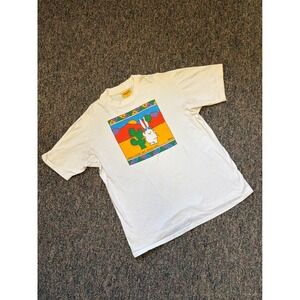 Vintage Lake Street Shirts Mens XL White Graphic Shirt Cactus Bunny Desert Scene